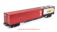 38-628C Bachmann BR FFA Inner Flat BR Blue (TOPS) with 40ft & Tank ISO Containers